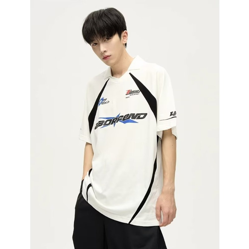 Áo polo Tay Ngắn Dáng Rộng Phong Cách Đường Phố Âu Mỹ Thời Trang Mùa Hè Cho Nam