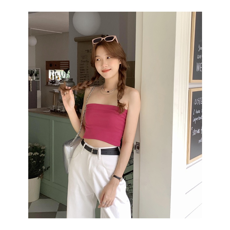 SUXI Áo Nữ Không Tay Hở Vai Dáng Ôm Thời Trang Quyến Rũ