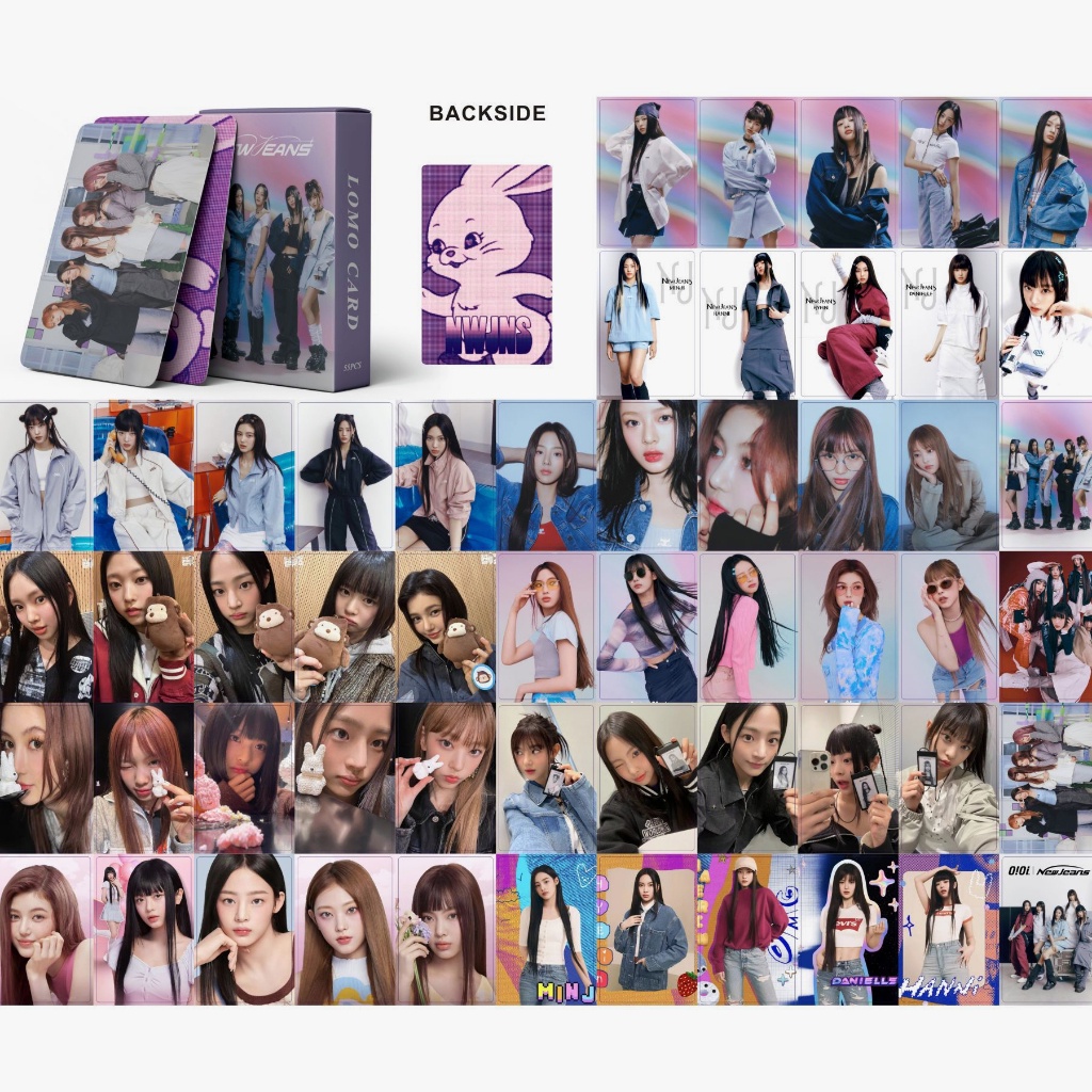 Set 55 Tấm Thẻ Ảnh Lomo Các Thành Viên Nhóm Nhạc Kpop New-Jeans Bunnies Club OMG 2023season 2023