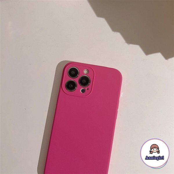 Ốp Điện Thoại Silicon TPU Mềm Nhám Chống Sốc Màu Đỏ Hồng Cho IPhone 14 13 12 11 Pro Max 14 Pro Max