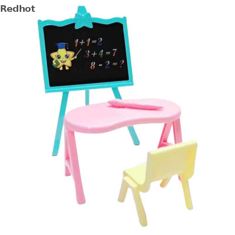 Bộ 4 Bút Chì Bảng Đen Viết Phấn Kích Thước 16cm Trang Trí Nhà Búp Bê