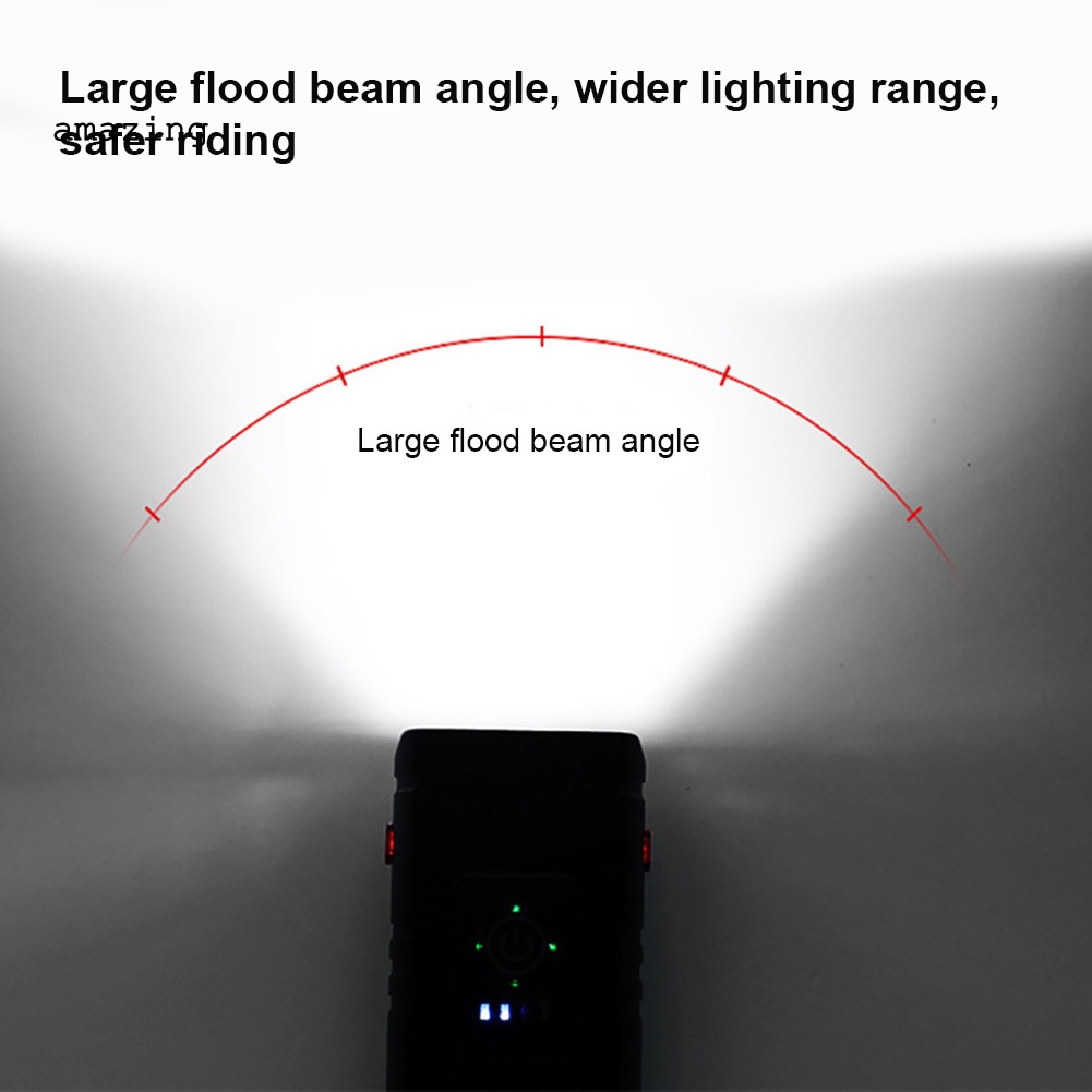 Đèn Pin 1 / 2LED An Toàn Sạc USB Cho Xe Đạp