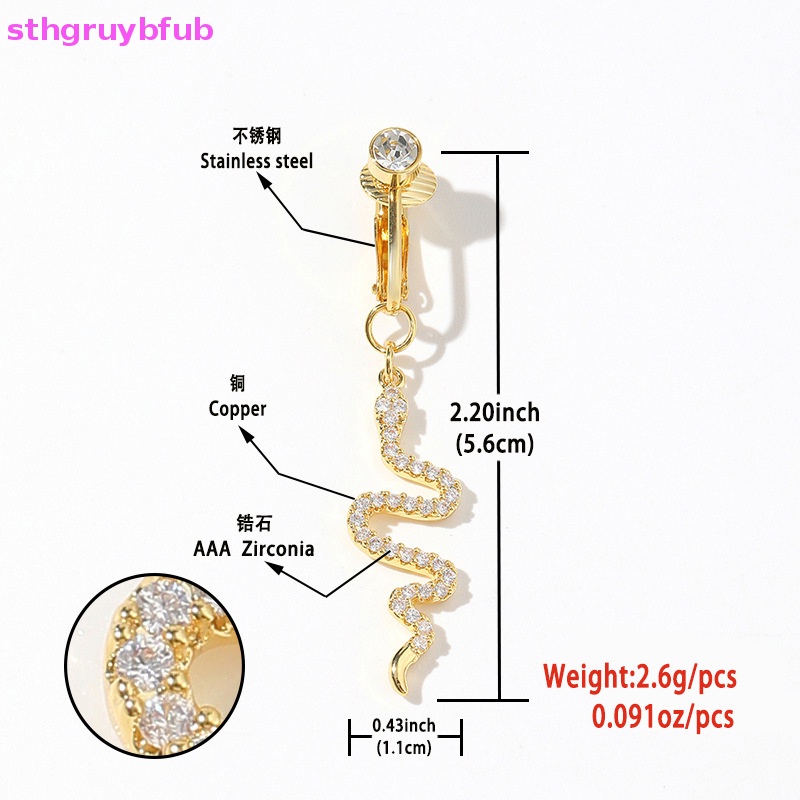 Khuyên Rốn Dạng Kẹp Hình Rắn Đính Pha Lê Nhân Tạo