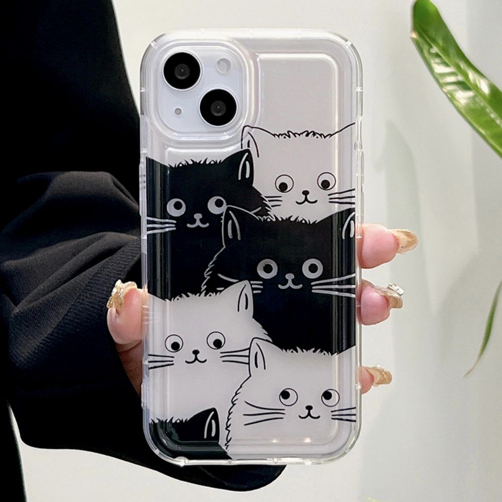 Ốp Điện Thoại TPU Mềm Trong Suốt Chống Sốc Chống Dấu Vân Tay In Hình Mèo Cho IPhone 14 Pro Max 13 12 11 Pro Max XS XR 7 8 6 Plus