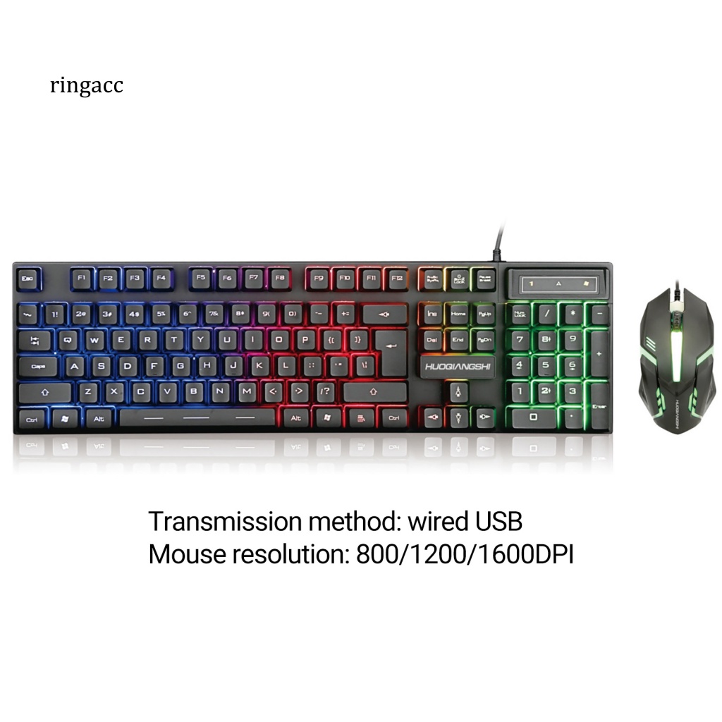 1 Bộ Bàn Phím Có Dây USB Và Đèn Nhiều Màu Chống Trượt Dùng Để Chơi Game