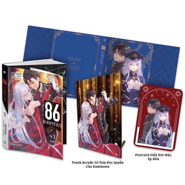 Sách 86-EIGHTY SIX- Ep.7 (Bản Sưu Tầm): Tranh Acrylic Có Tem Độc Quyền Của Kadokawa + Postcard + Bìa Áo Hai Mặt