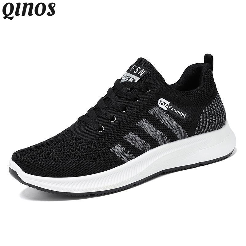Giày Thể Thao Chạy Bộ Đệm Khí Dệt QINOS Xu Hướng Mới Cho Nam