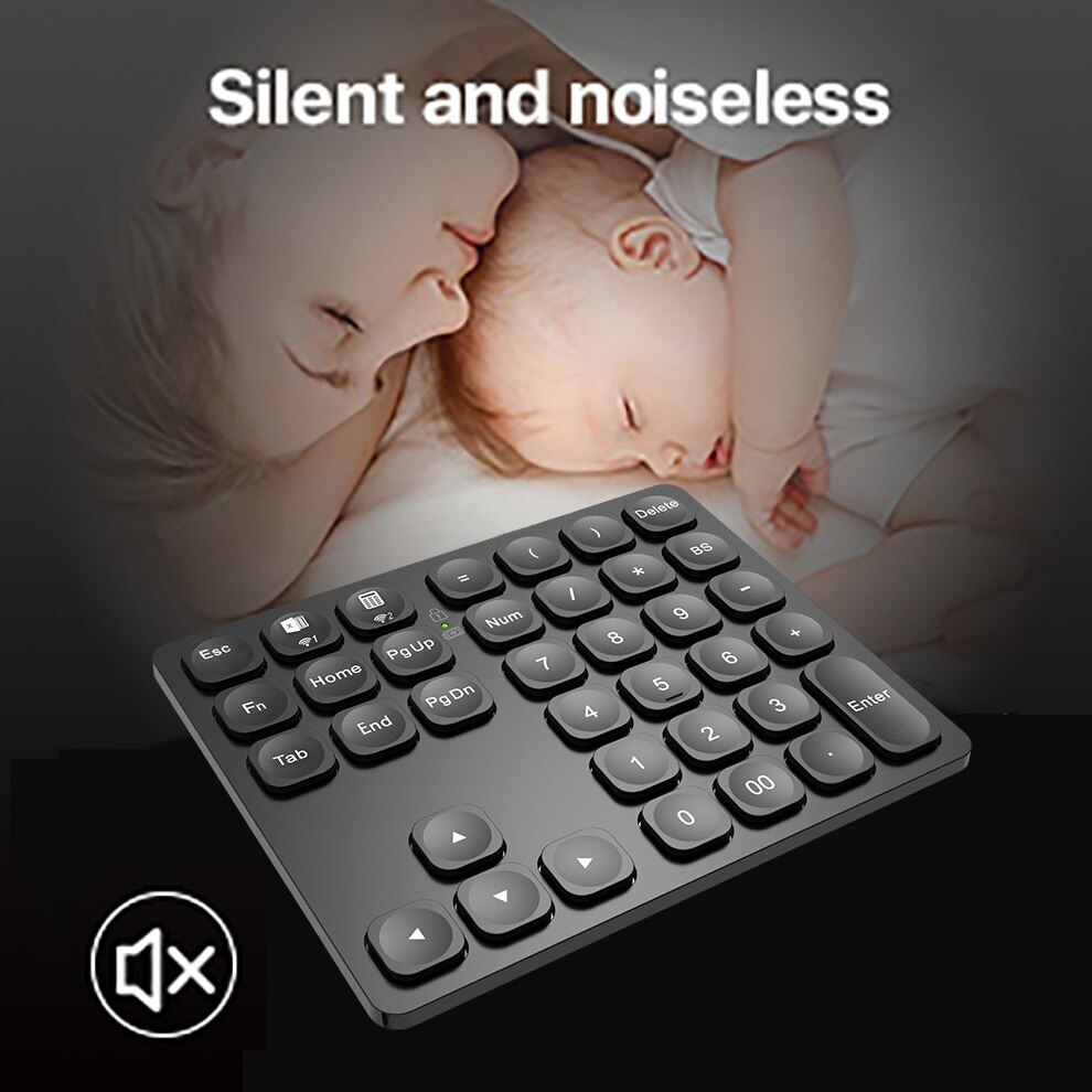 Bàn Phím Số Không Dây Bluetooth 36 Phím Siêu Mỏng Có Thể Sạc Lại Cho Laptop / Ipad