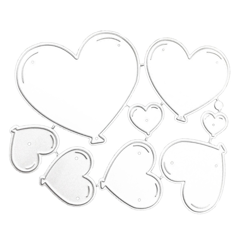 Khuôn Cắt Giấy Làm Từ Kim Loại Hình Trái Tim Cách Điệu Trang Trí Scrapbook