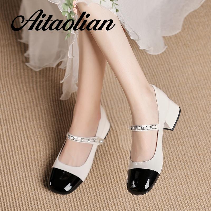 Giày Cao Gót 4cm Chất Liệu Da Bóng Phong Cách Thời Trang lolita Dành Cho Nữ