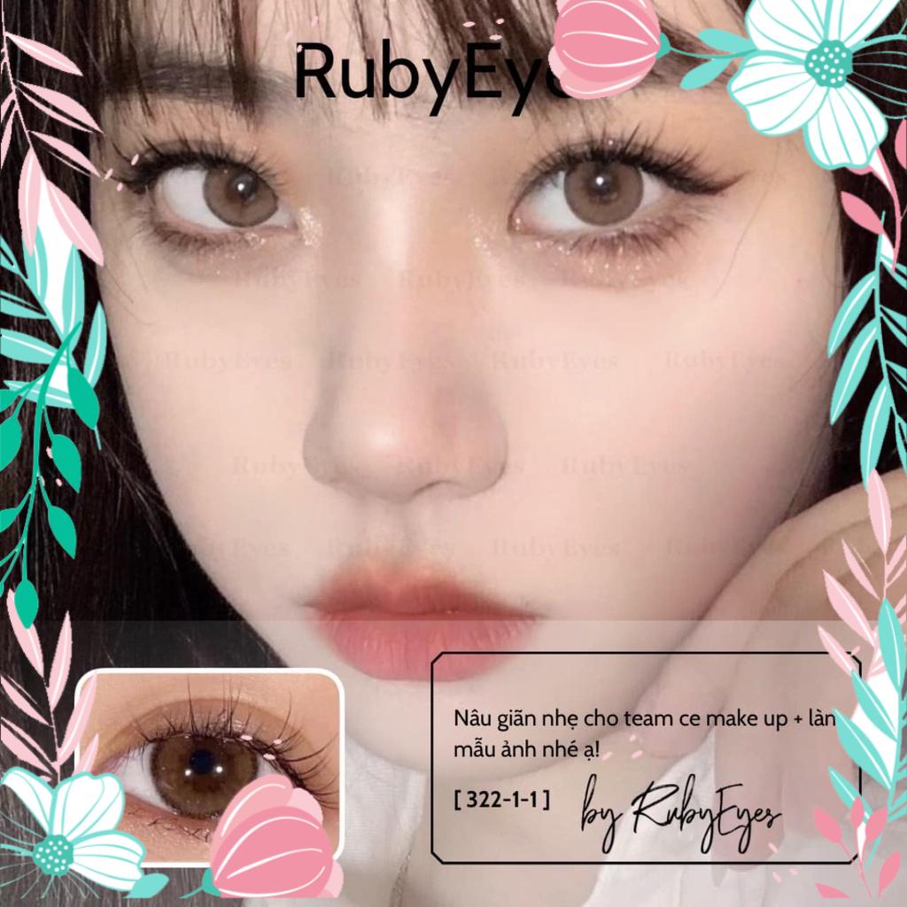 Lens Kính áp tròng Hàn nâu tây Ruby Eyes giãn nhẹ make up cực xinh