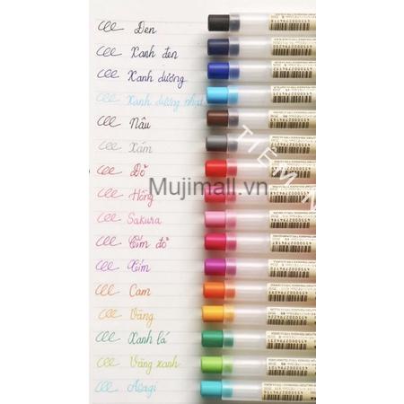 Muji Bút Bi Bấm Muji 0.5mm - Đủ Màu 16 màu Chính hãng. bút mực gel.