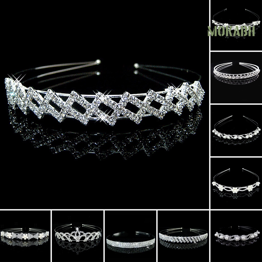 Băng Đô Cài Tóc Đính Đá Lấp Lánh Phong Cách Hàn Quốc Cho Nữ