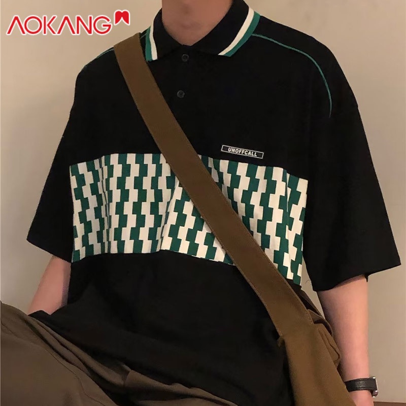 Áo polo Ngắn Tay Form Rộng Phong Cách Hong Kong Thời Trang Mùa Hè Dành Cho Nam