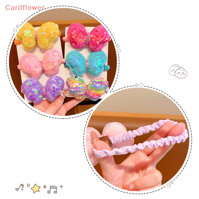 Dây Cột Tóc Hai Lớp Thắt Nơ Đính Kim Sa Lấp Lánh Thời Trang Cho Bé Gái