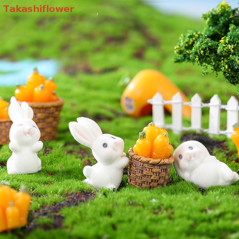 Mô Hình Chú Thỏ Dễ Thương Trang Trí Bánh Kem Sân Vườn