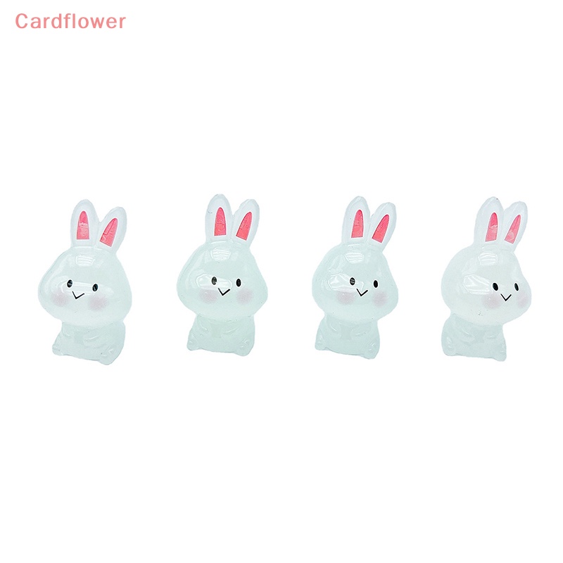 2 Thỏ Trắng Phát Sáng Trang Trí Tiểu Cảnh Mới