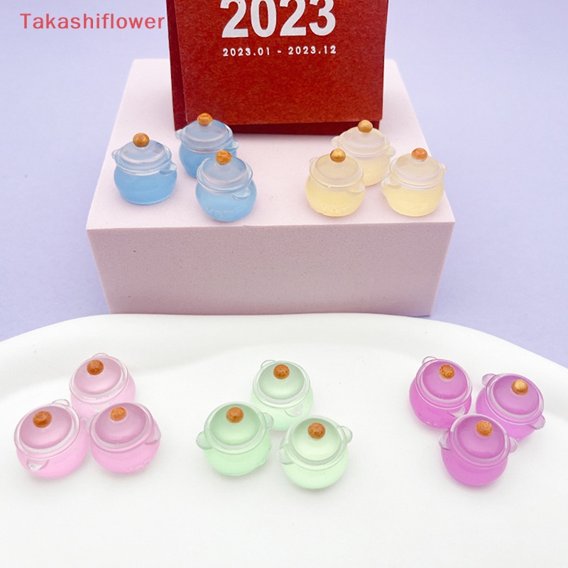 Set 2 Bình Sữa Mini Bằng Nhựa Resin Màu Sắc Dạ Quang Trang Trí Bảng Điều Khiển Xe Hơi