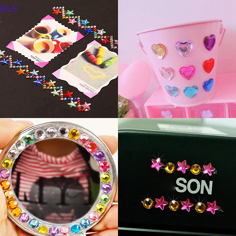 Set 20 Viên Đá Thủy Tinh Hình Trái Tim / Ngôi Sao Nhiều Màu Sắc Dùng Làm Trang Sức Thủ Công