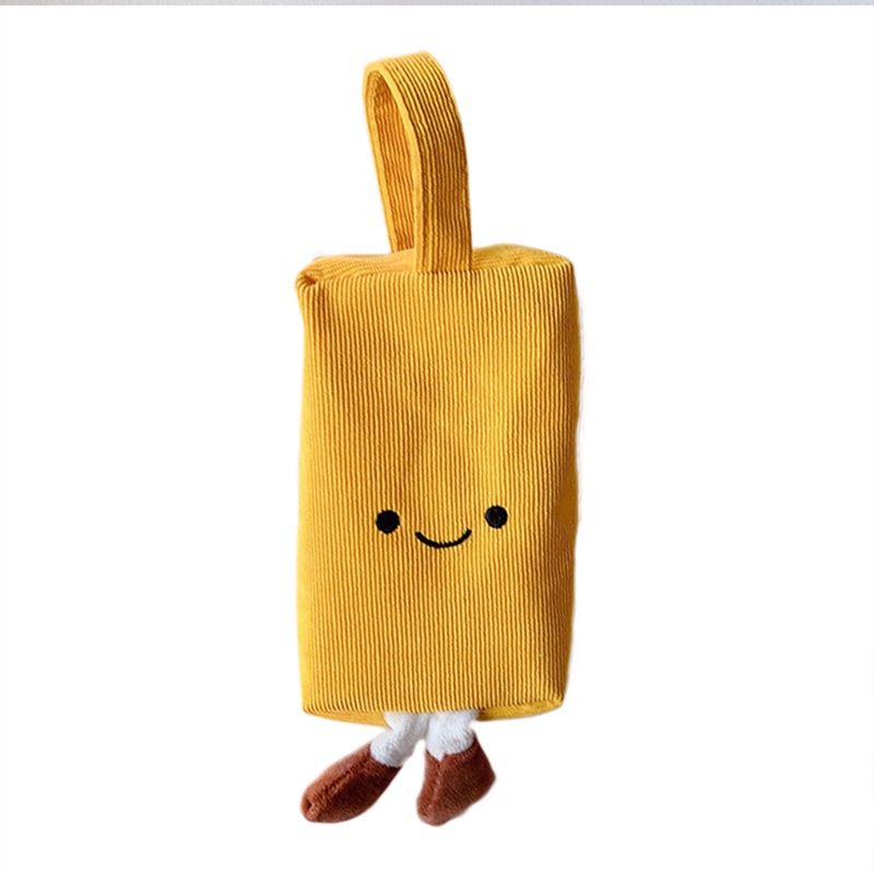 Túi Đựng Bút Bằng Nhung Kẻ Hình Mặt Cười Dễ Thương Phong Cách Hàn Quốc Ốp