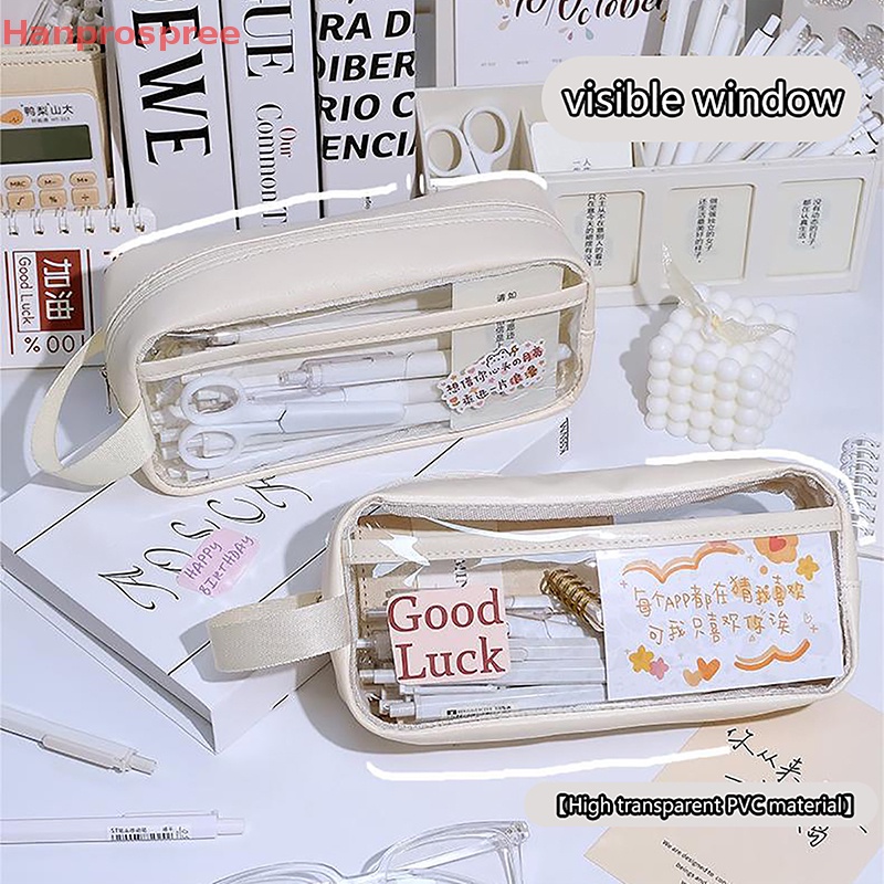Hanprospree > Túi Đựng Bút Trong Suốt Chống Thấm Nước Sức Chứa Lớn Phong Cách INS