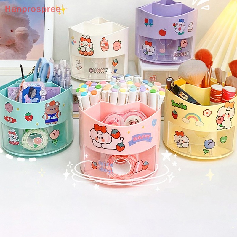 Hanprospree > Rotag Sáng Tạo 360° Hộp Đựng Bút Màu Trơn Sắp Xếp Gọn Gàng Cho Học Sinh / Văn Phòng