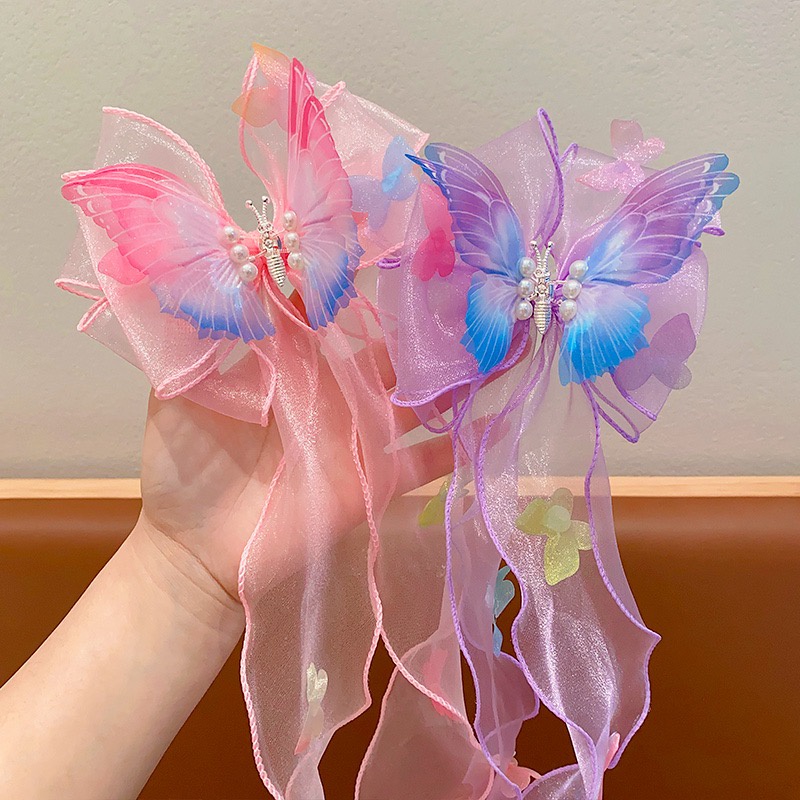 Haimeikang Kẹp Tóc Thắt Bím Đuôi Ngựa Có Thể Di Chuyển Đổi Màu Gradient Ngọt Ngào Mới Cho Nữ