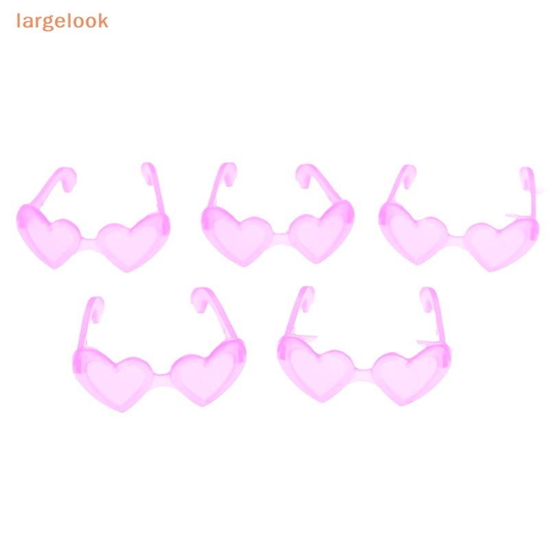 Set 10 Kính Mắt Gọng Nhựa Hình Trái Tim Mini Tỉ Lệ 1 / 6 Cho Nhà Búp Bê