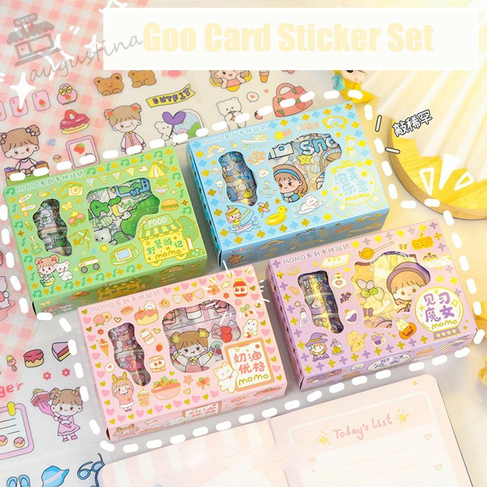 Augustina Bộ Nhãn Dán Ghi Chú Goo Bằng PVC Hoạt Hình DIY Cho Học Sinh