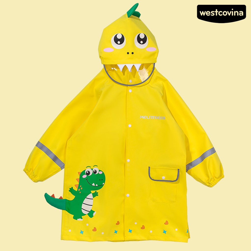 [COD]☁Áo Mưa Nhẹ In Họa Tiết Động Vật Hoạt Hình Chống Nước Có Mũ Trùm Cho Bé Mẫu Giáo