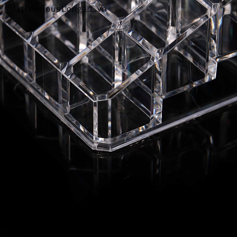 Hộp Acrylic Trong Suốt 9 Ngăn Đựng Son Môi Trưng Bày Tiện Lợi