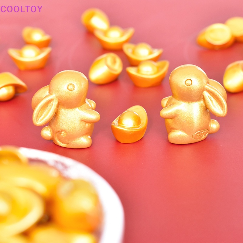 Set 2 Tượng Thỏ mini Trang Trí Nhà Búp Bê