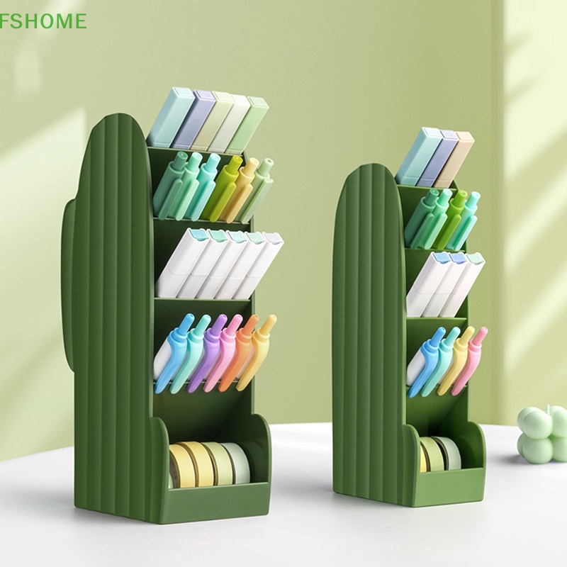 Hộp Đựng Bút 4 Ngăn Hình Cây Xương Rồng Dễ Thương Mới