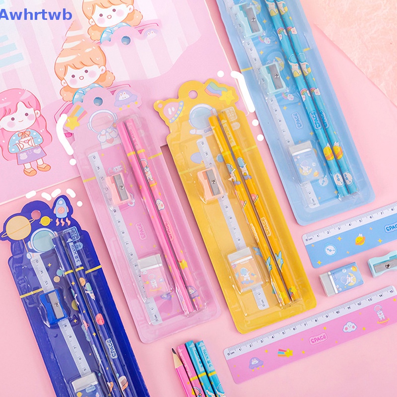 1 Bộ Bút Chì Họa Tiết Hoạt Hình Dễ Thương Dành Cho Học Sinh Mới