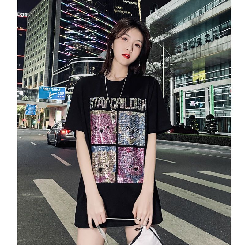 Áo Thun Dáng Rộng Mùa Hè 2023 Cỡ Lớn 2-150kg Phong Cách Mới Cho Nữ