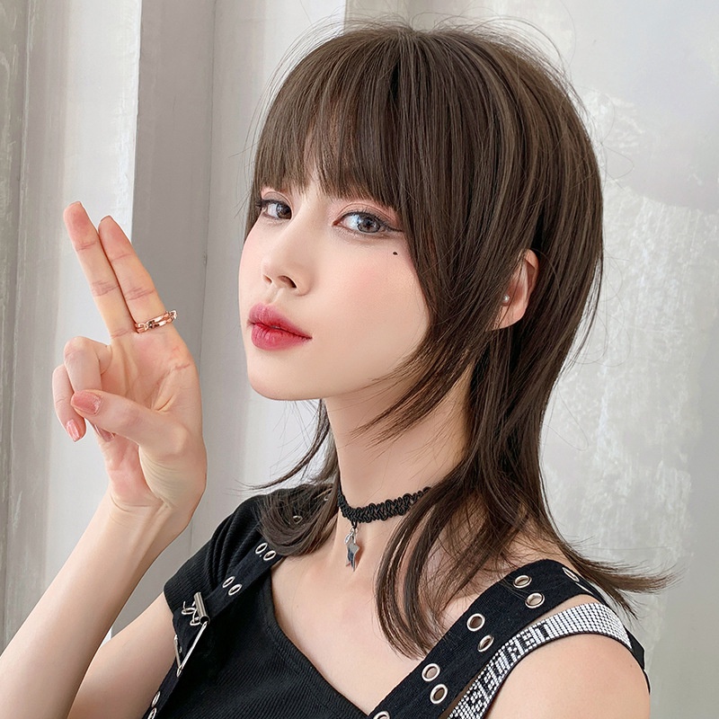Bộ Tóc Giả Ngắn Xoăn Tự Nhiên Thời Trang Dành Cho NữBộ Phụ Kiện Thay Thế Cho Máy Hút Bụi Hình Khuôn Mặt (Nâu Mát Mẻ)