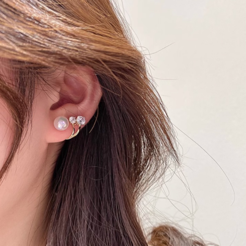 Khuyên Tai Đính Đá Và Ngọc Trai Nhân Tạo Thời Trang Dành Cho Nữ