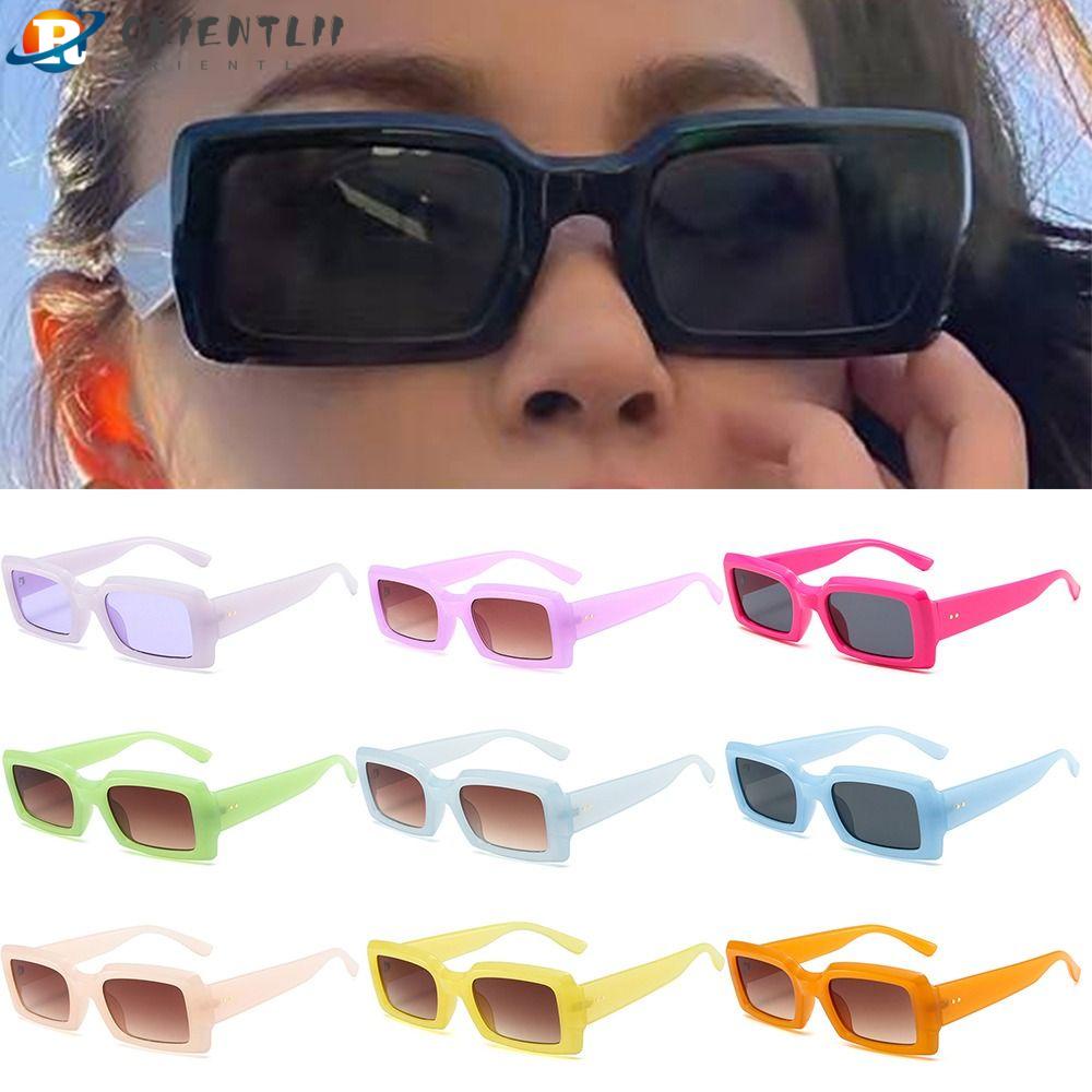 Kính Mát Hình Chữ Nhật Màu Sắc Kẹo Ngọt Chống Tia UV400