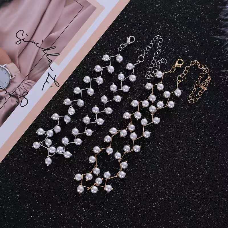 Vòng Cổ choker Đính Ngọc Trai Thời Trang Dành Cho Nữ