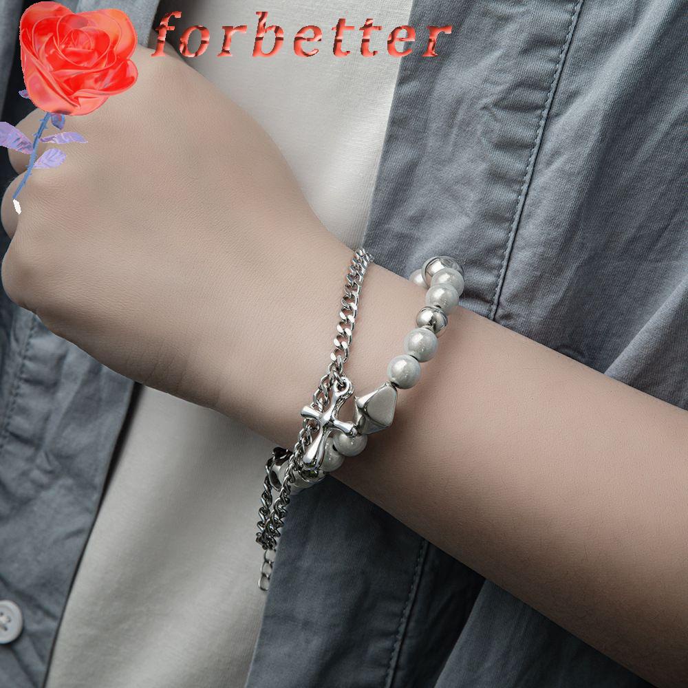 Vòng Tay Hai Lớp Mặt Thánh Giá Thời Trang Cho Nam Nữ