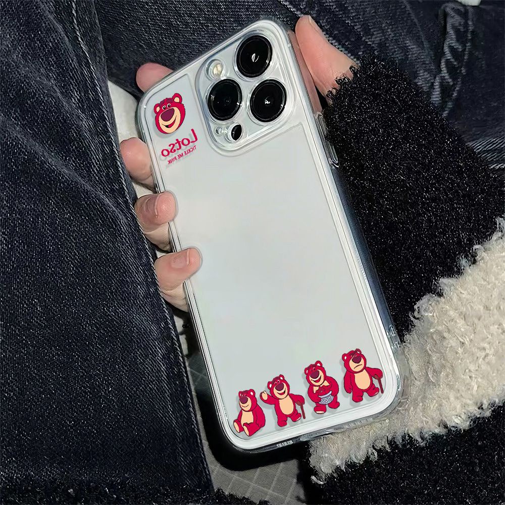 ✅Ốp Điện Thoại Mềm Chống Sốc Hình Gấu Và Dâu Tây Cho Iphone 11plus 13iPhone12 6In Apple 14pro78 max Ybw