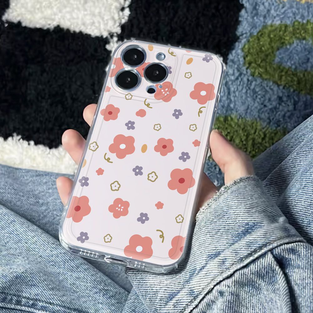 ✅Ốp Điện Thoại Mềm Chống Sốc Họa Tiết Hoa Nhỏ 3H4L 78116In13 14pro max Apple iPhone12