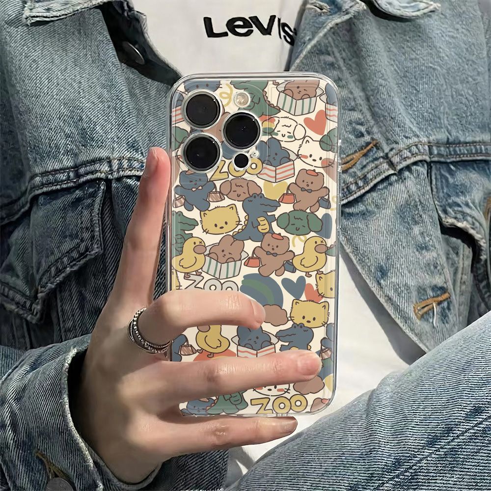 ✅Ốp Điện Thoại Mềm Chống Sốc In Hình Động Vật Đơn Giản Cho Apple Iphone 14pro Max6In78 13iPhone1211plus