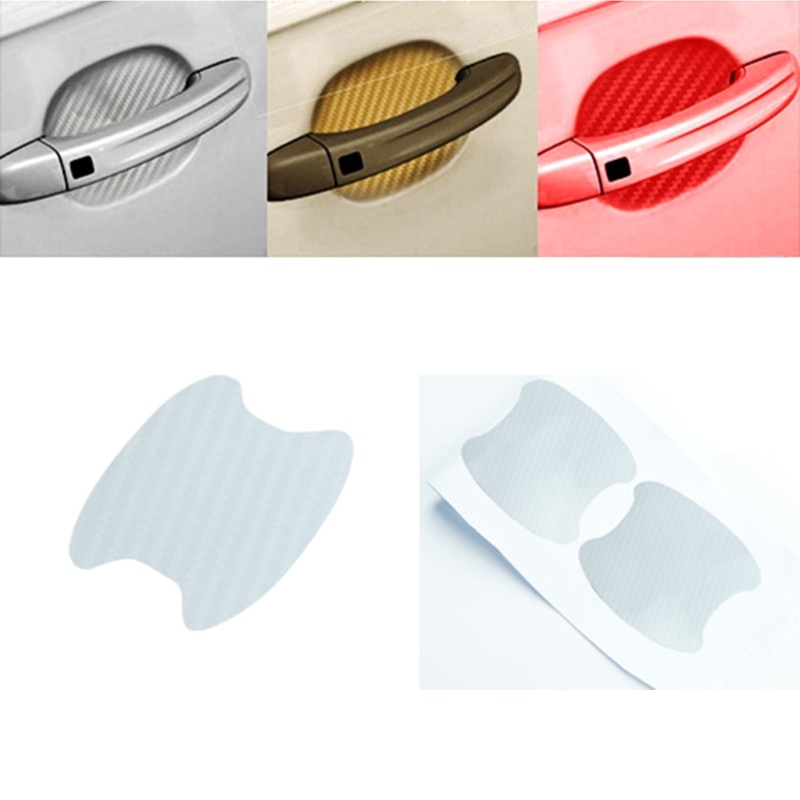 Phim Dán Tay Cầm Cửa Xe Hơi Bằng Sợi Carbon Chống Trầy Xước Tiện Dụng 4 Cái