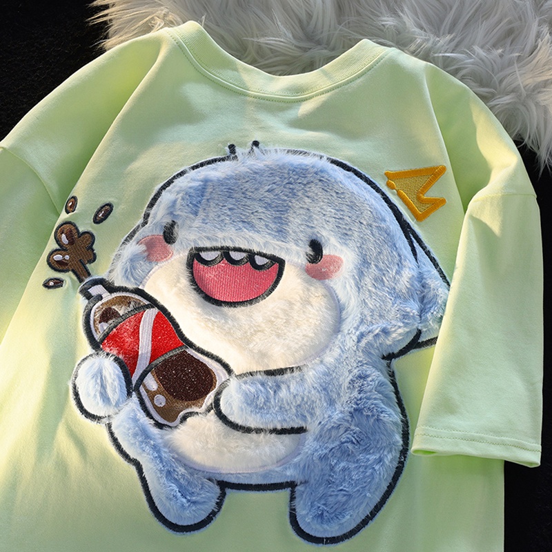 Áo Thun Tay Ngắn Chất Liệu 100% Cotton Cao Cấp Thời Trang Theo Phong Cách Hàn Quốc Cho Nữ