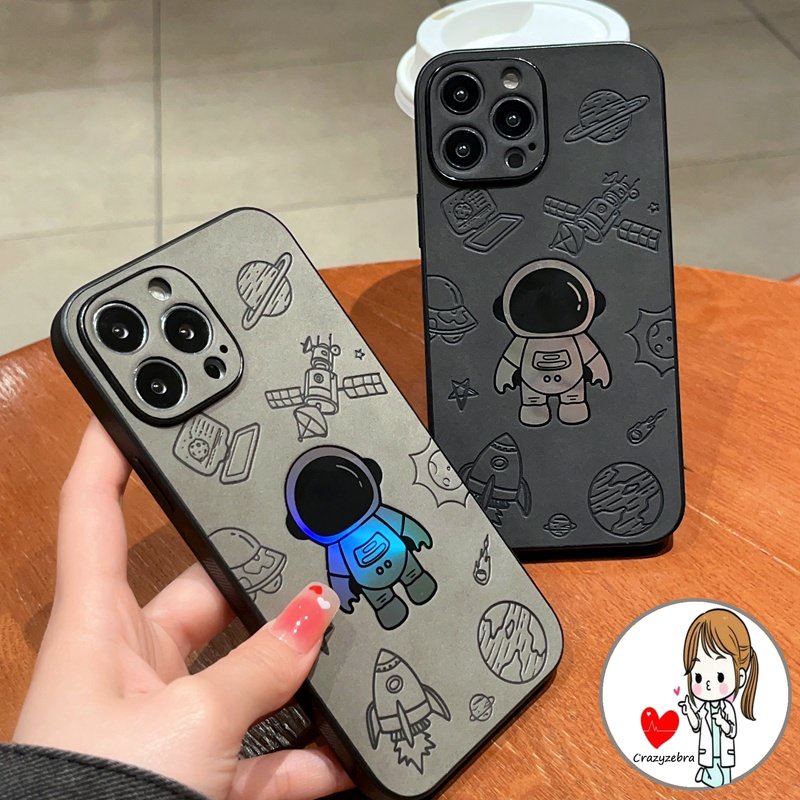 Ốp Điện Thoại Da PU Hình Phi Hành Gia Cho IPhone 14 13 12 11 Pro Max 14Plus X XS XR XSMAX 7 8 + plus