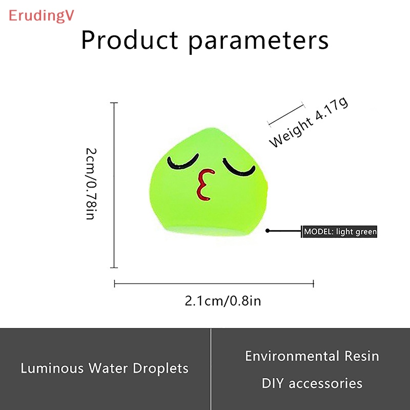 Bộ 5 Đồ trang trí Giọt Nước Mini Màu Dạ Quang Dùng Trang Trí Tiểu Cảnh