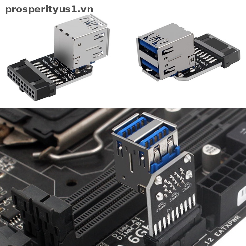 1 Bộ Chuyển Đổi USB 3.0 19 20 Pin Female Sang Dual USB 3.0 Mạnh Mẽ