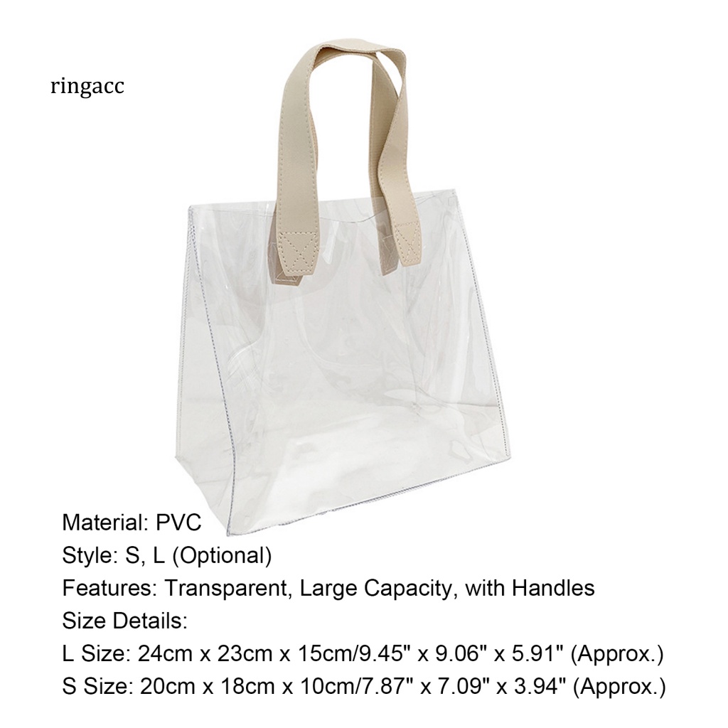 Túi Xách Tote Trong Suốt Sức Chứa Lớn Chống Sốc Chống Mài Mòn Có Tay Cầm Đa Ứng Dụng Cho Học Sinh