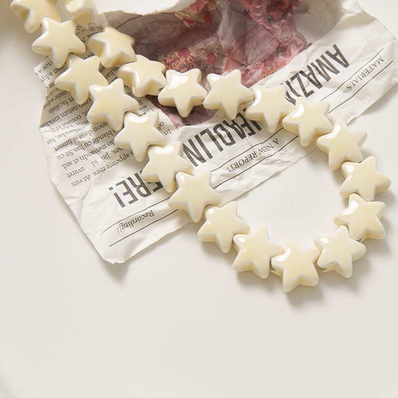 Hạt Sứ Hình Ngôi Sao 14mm Tự Làm Trang Sức